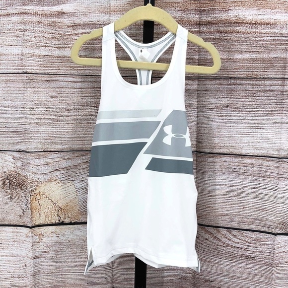 Under Armour Other - Under Armour White and Grey Racerback Tank Top Size Youth XS